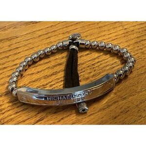 MICHAEL KORS MKJ4473710 Plaque Stretch Silver Bracelet